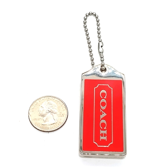 COACH Orange Keychain Key Fob Purse Hangbag Tote Charm with Mirror - Picture 3 of 5